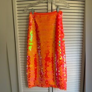 Orange Sequin Skirt